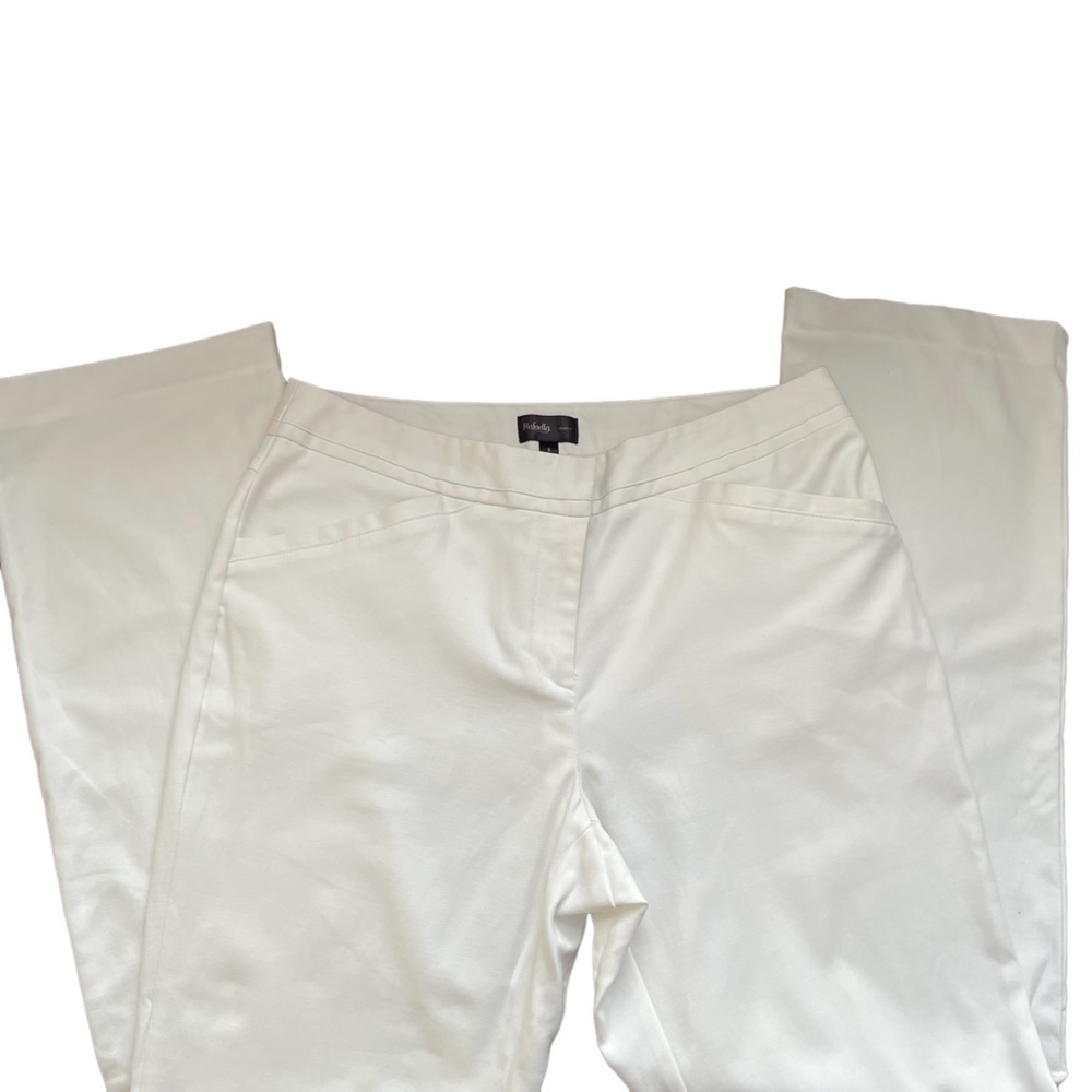 Rafaella Curvy White Straight Leg Trouser Pants Size 6 Sailor Nautical Coastal - Picture 5 of 14
